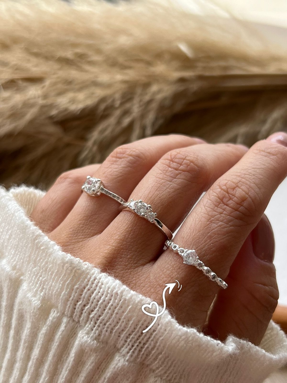 Anel Solitário Prata 950