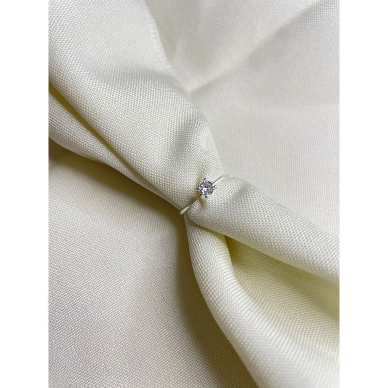 Anel Solitário Quatro Garras Prata 950