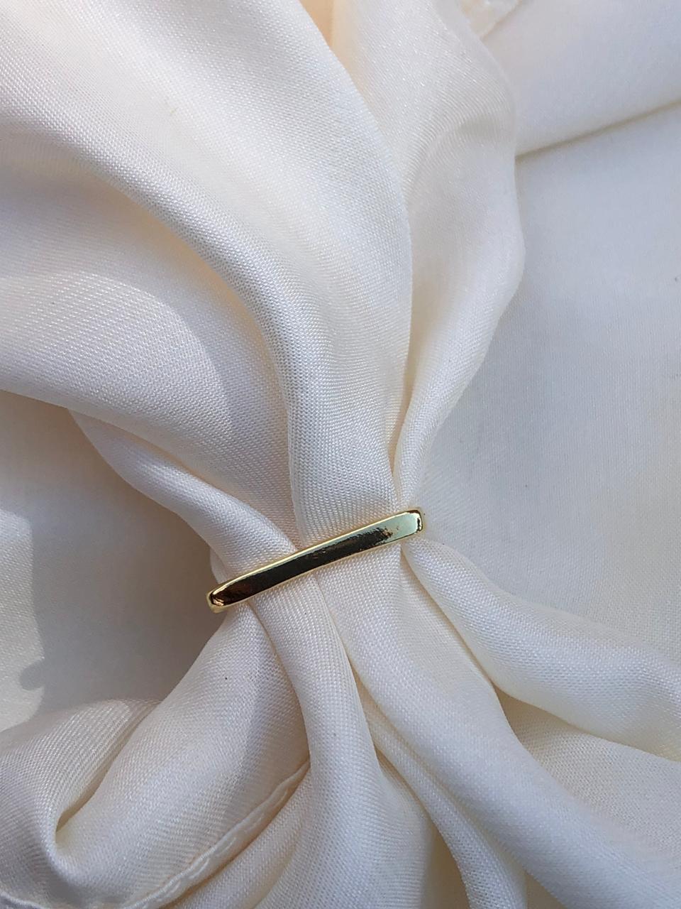 Anel Todo Quadrado Inspired em Banho de Ouro