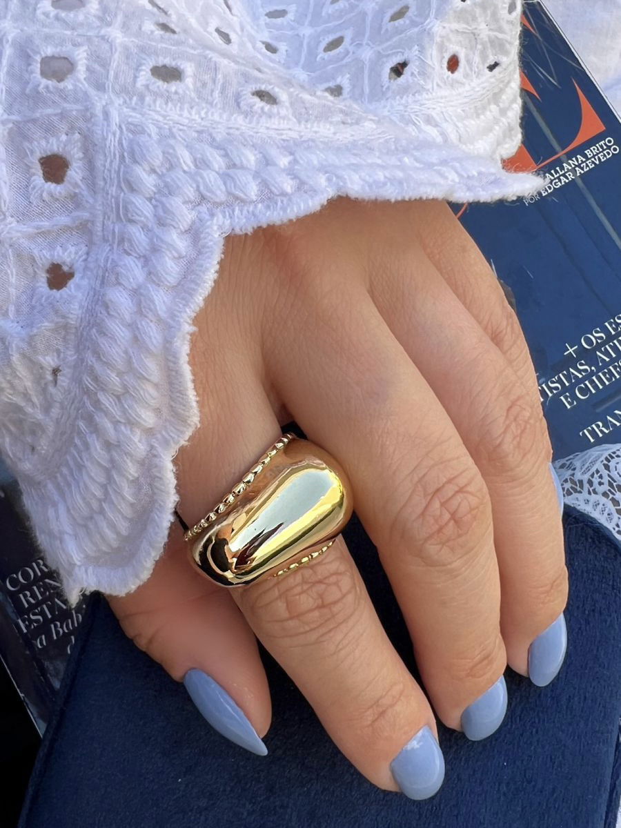 Anel Vintage com Detalhes em Banho de Ouro