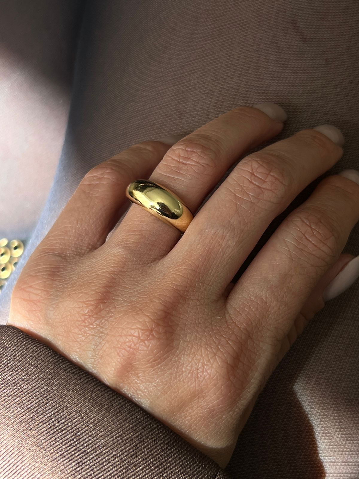 Anel Vintage Liso em Banho de Ouro
