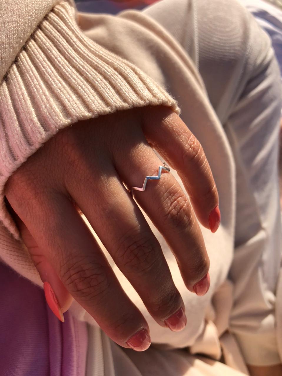 Anel Zig Zag inspired em Banho de Prata