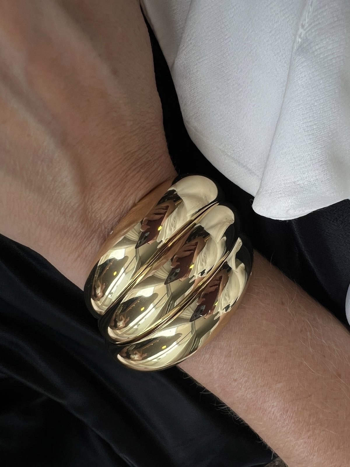 Bracelete Croissant em Banho de Ouro