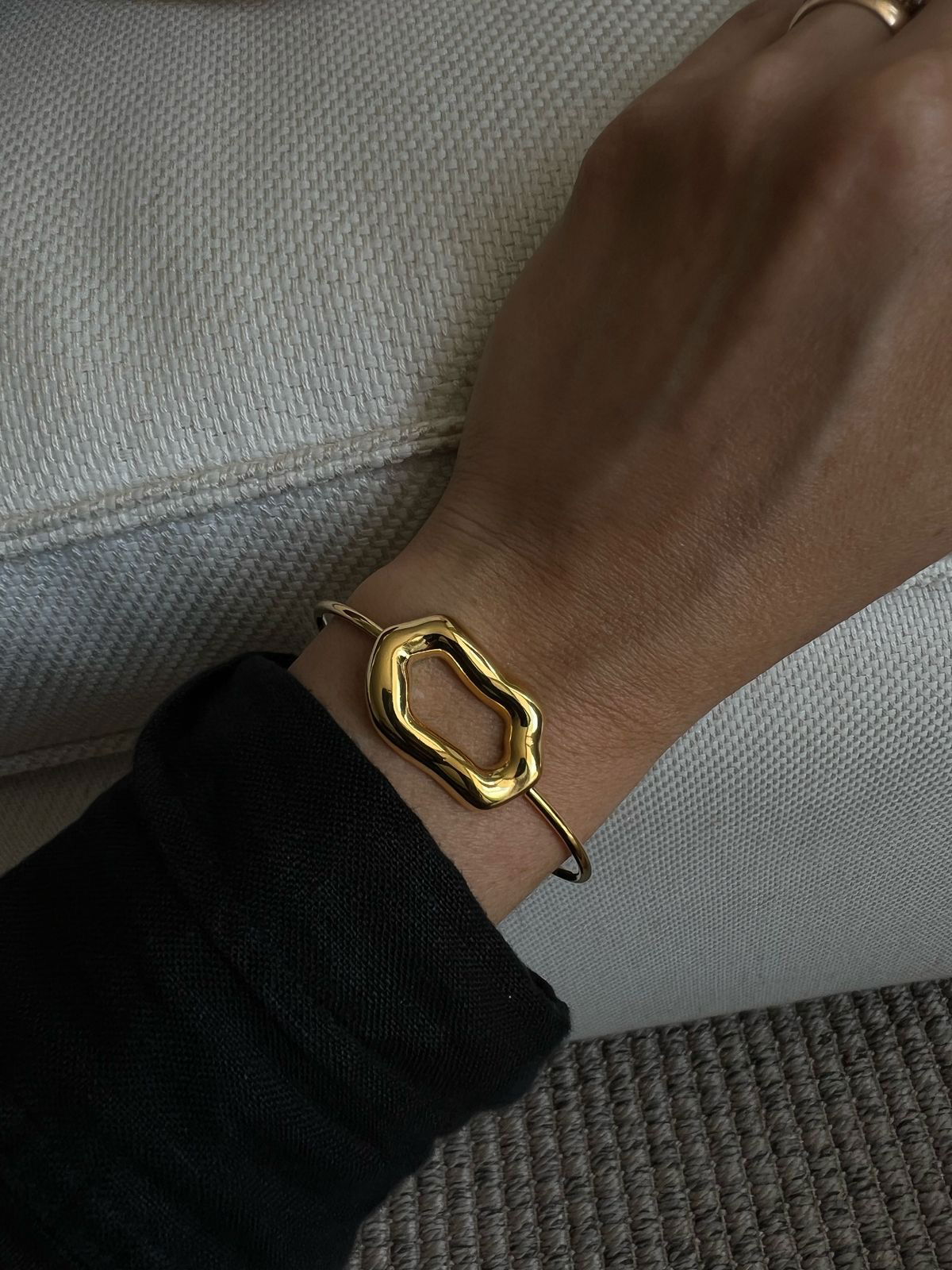 Bracelete Orgânico em Banho de Ouro