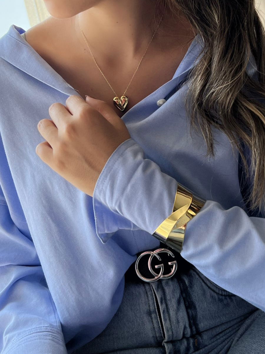 Bracelete X em Banho de Ouro