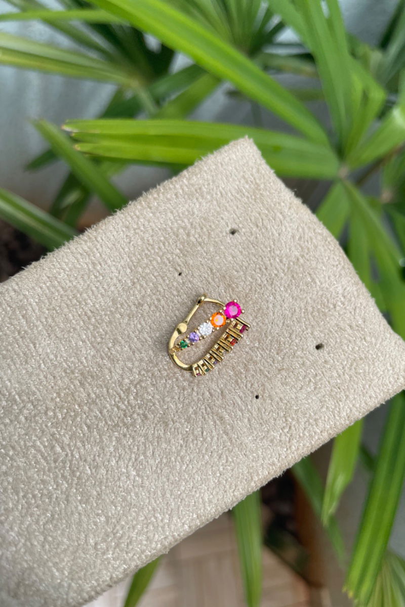 Brinco Argola Click Colors em Banho de Ouro