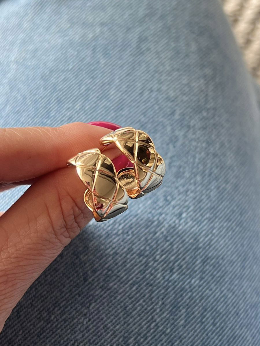 Brinco Argola X em Banho de Ouro