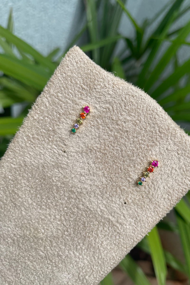 Brinco Degrade Colors em Banho de Ouro