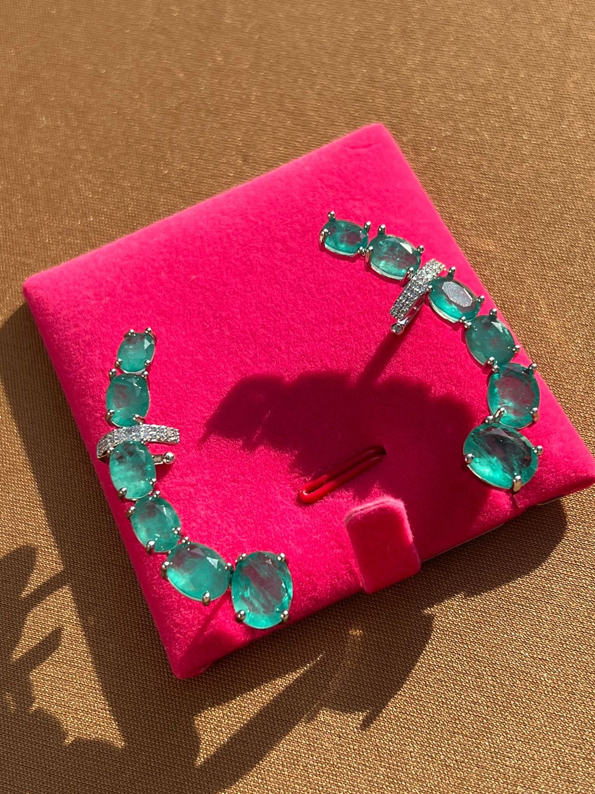 Brinco Ear Cuff Ovais com Fusion Turmalina em Banho Ródio Branco