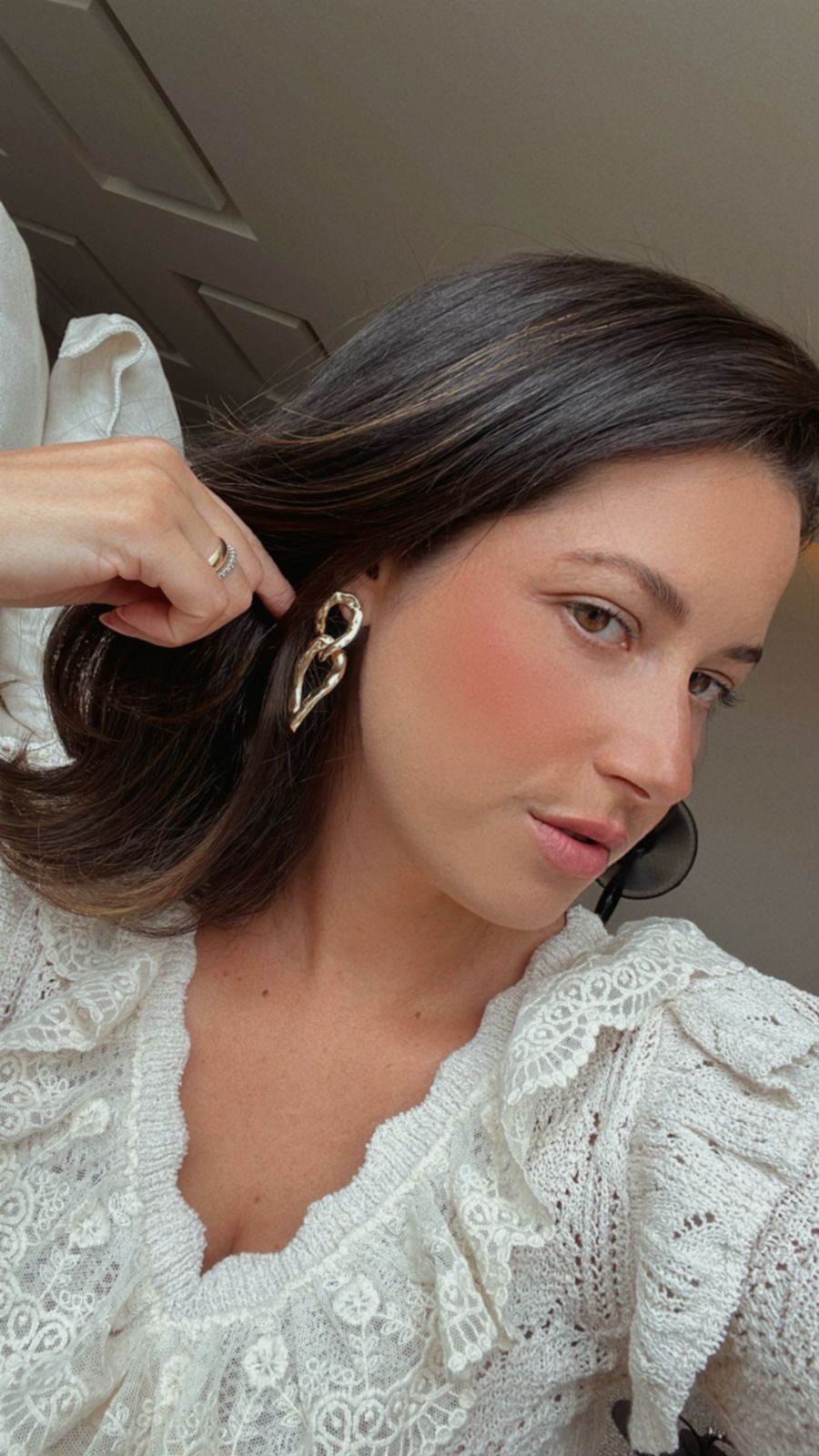 Brinco Elos em Banho de Ouro