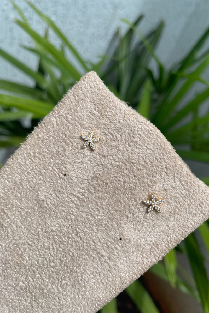 Brinco Margarida em Banho de Ouro