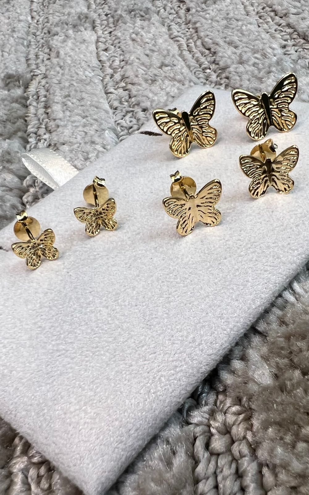 Brinco Trio de Borboleta em Banho de Ouro