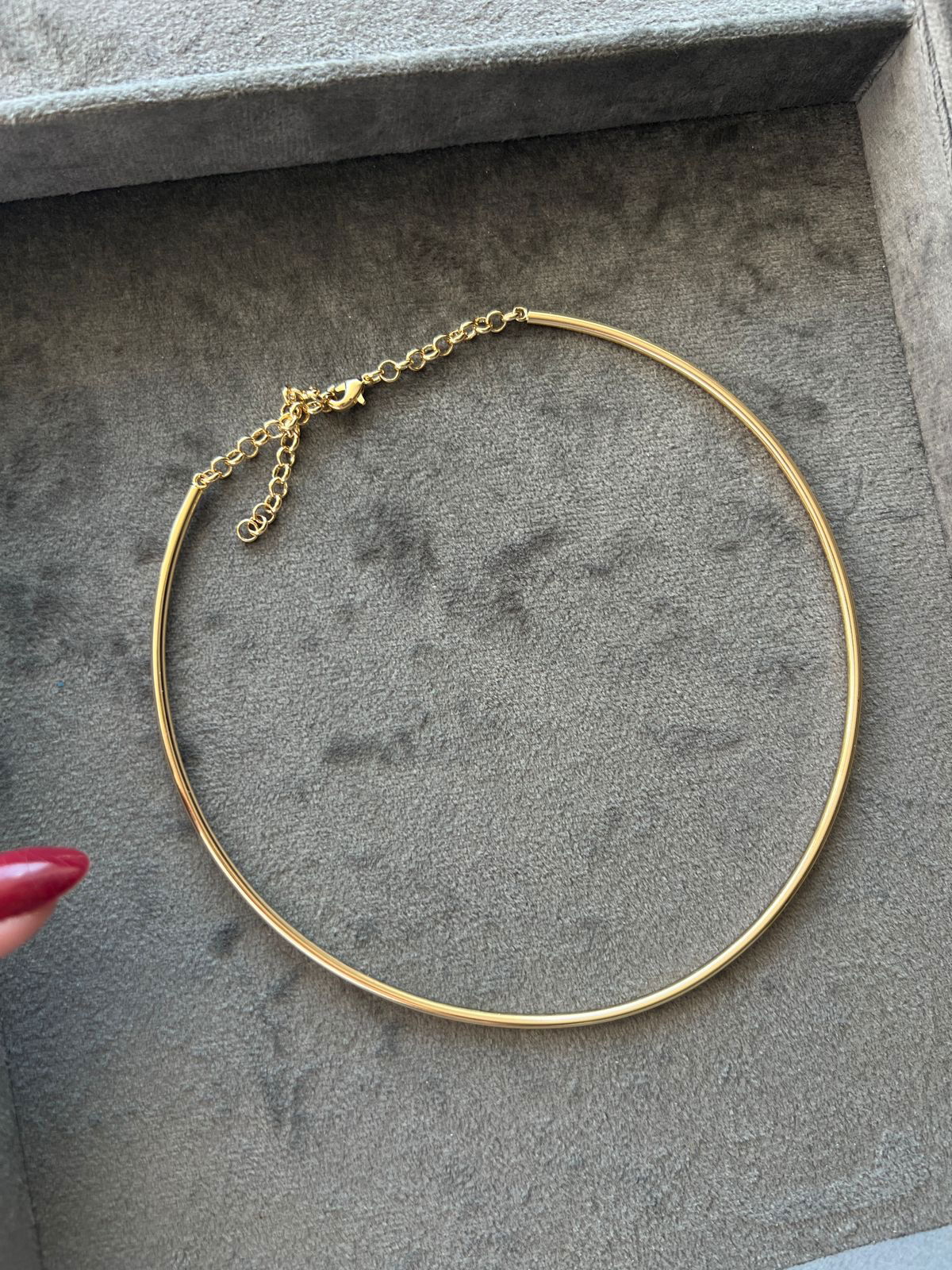Choker Aro Liso em Banho de Ouro