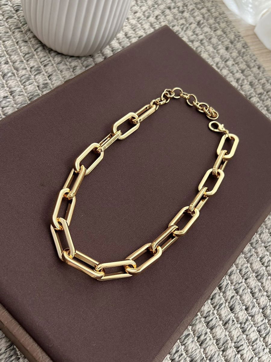 Colar Corrente Cartier Elos Grande em Banho de Ouro