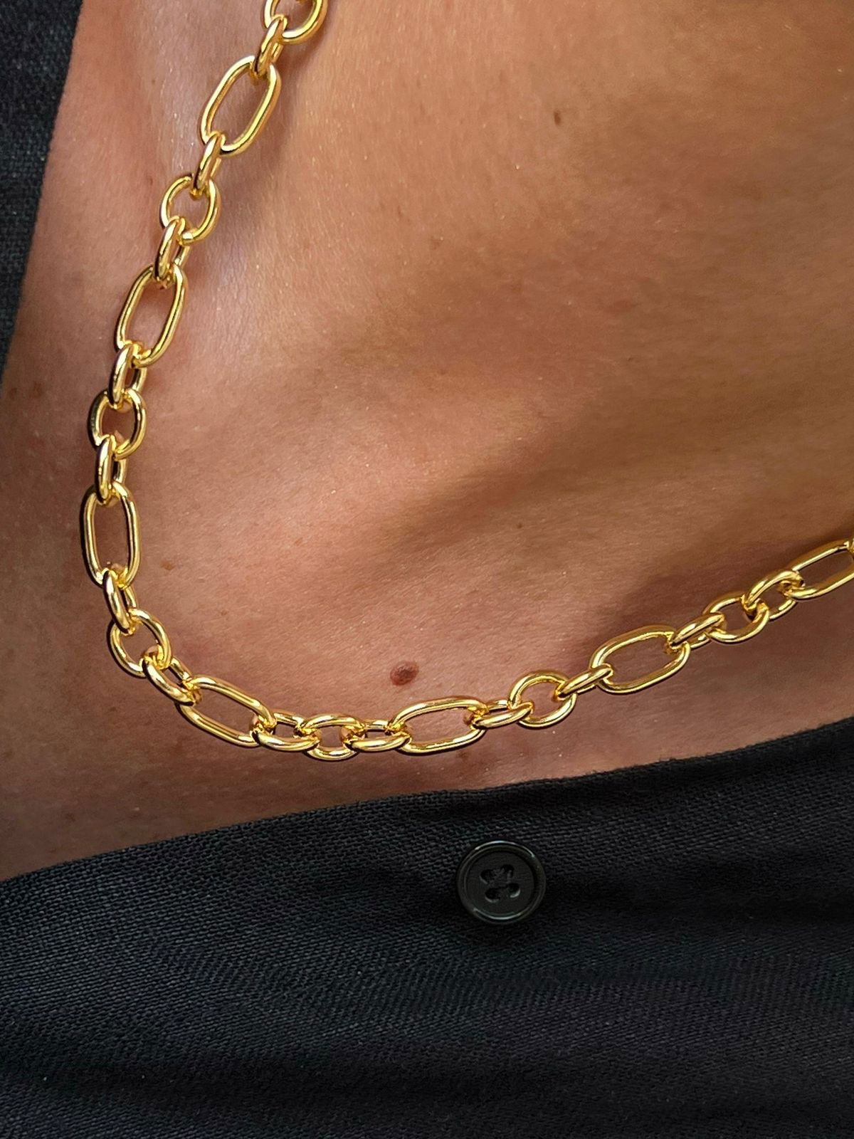 Colar Elos em Banho de Ouro