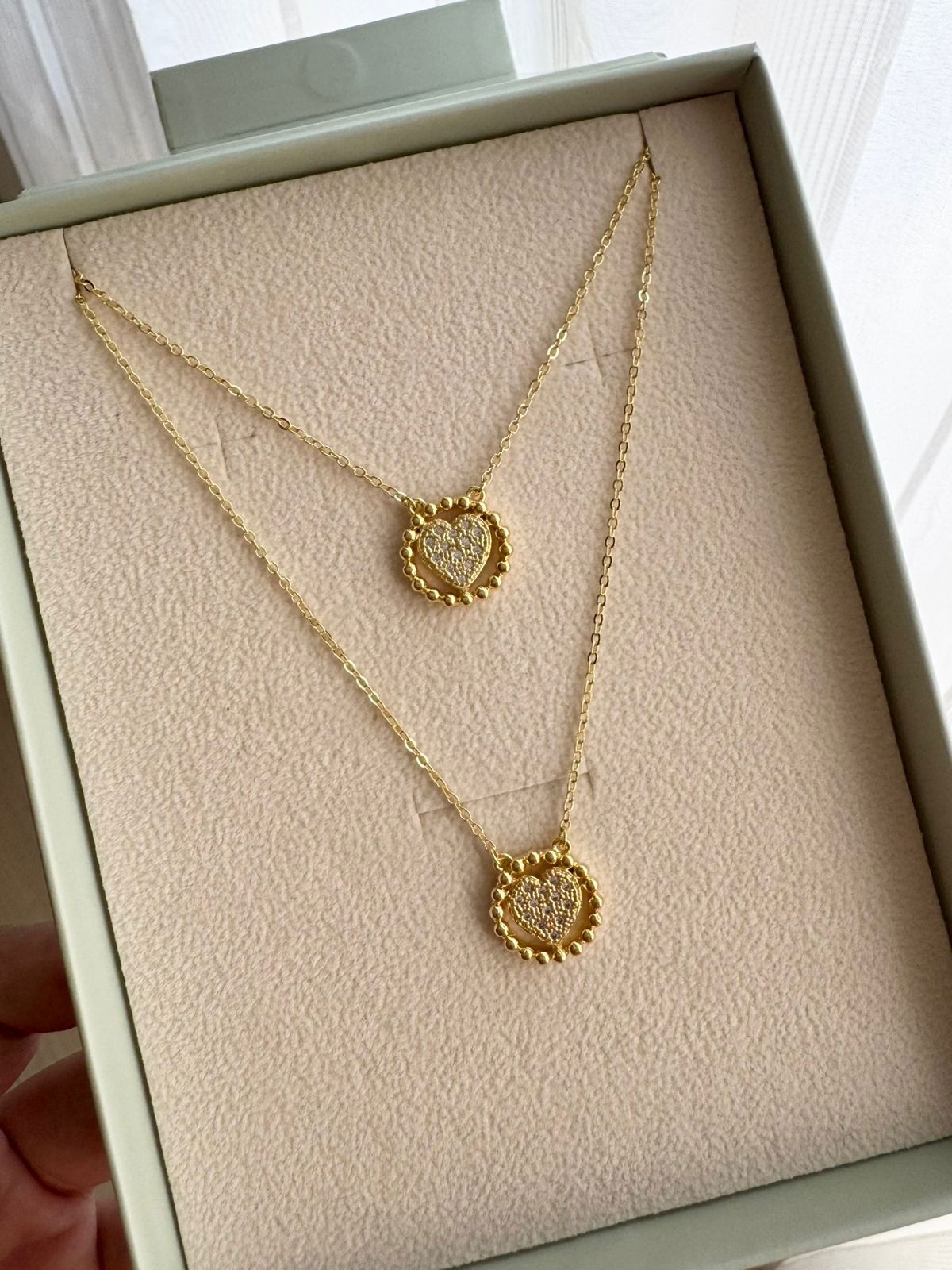 Colar Escapulário com Coração em Banho de Ouro