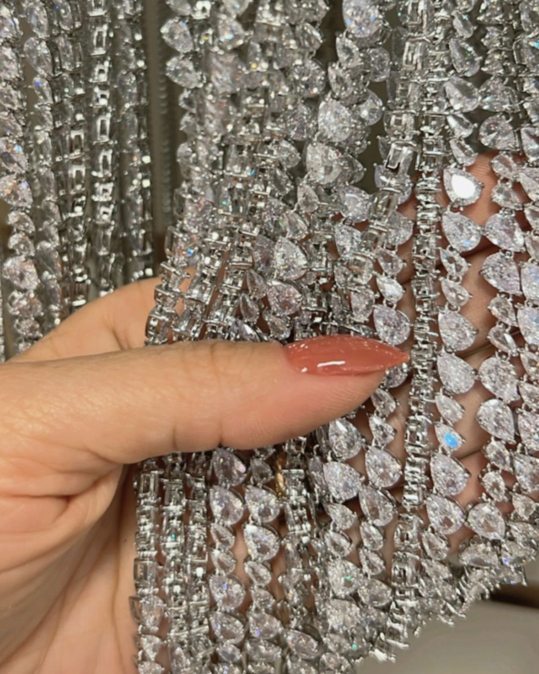 Colar Maleável com Zircônia Cristal (Fecho Joia) em Banho de Ródio Branco