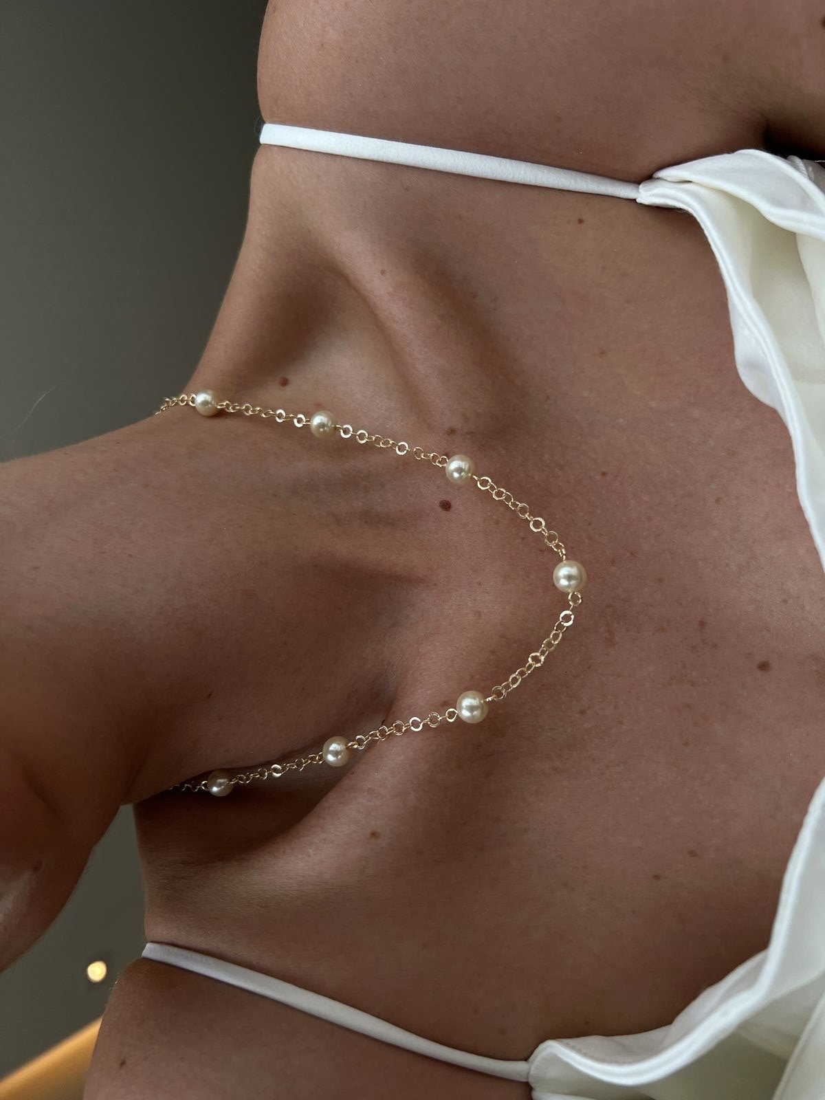 Colar Pérolas Banho de Ouro