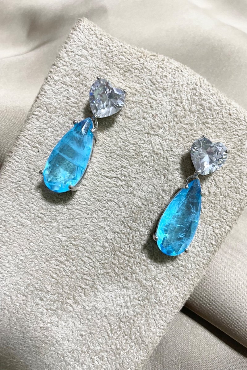 Colar Max com Fuison Azul Serenity e Zircônia Cristal em Ródio Branco