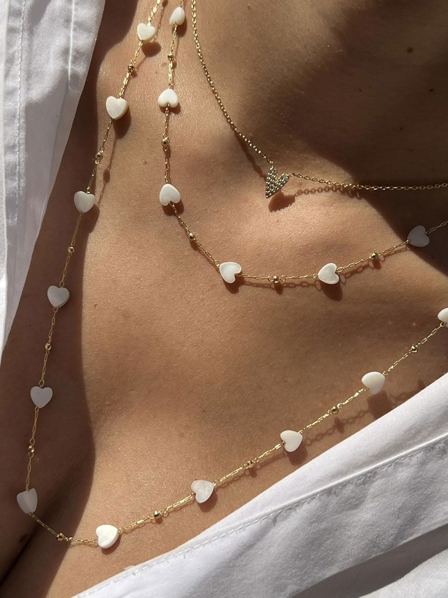 Conjunto Mini Coração com Micro Zircônia em Banho de Ouro