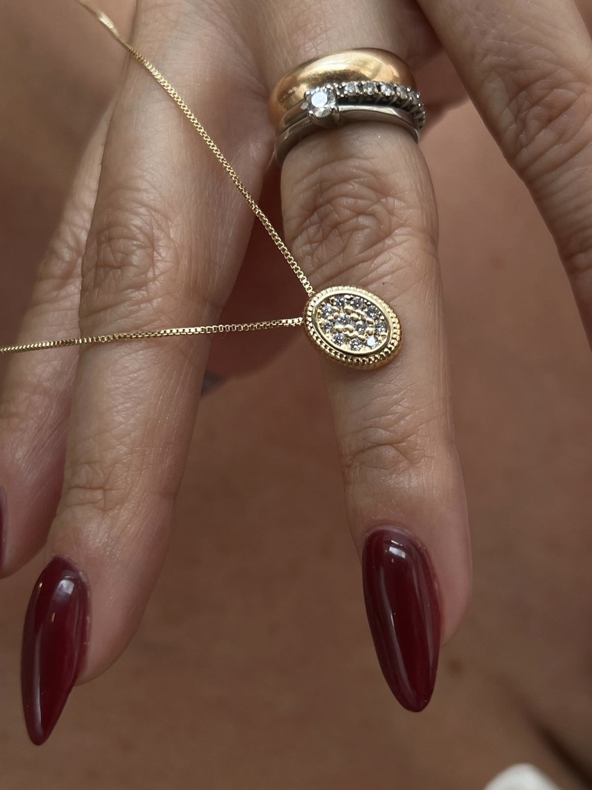 Conjunto Pavê Oval com Zircônia Cristal em Banho de Ouro
