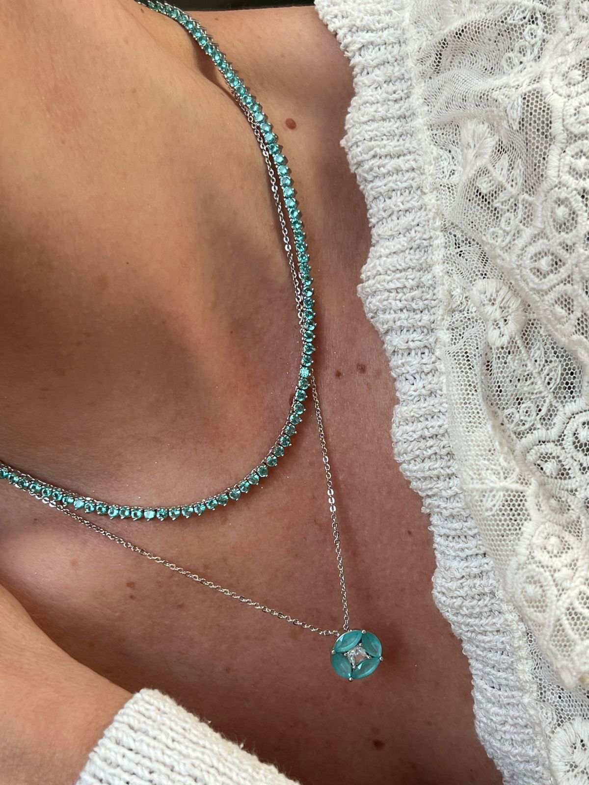 Conjunto Ponto de Luz Shapes Turmalina Leitosa e Cristal em