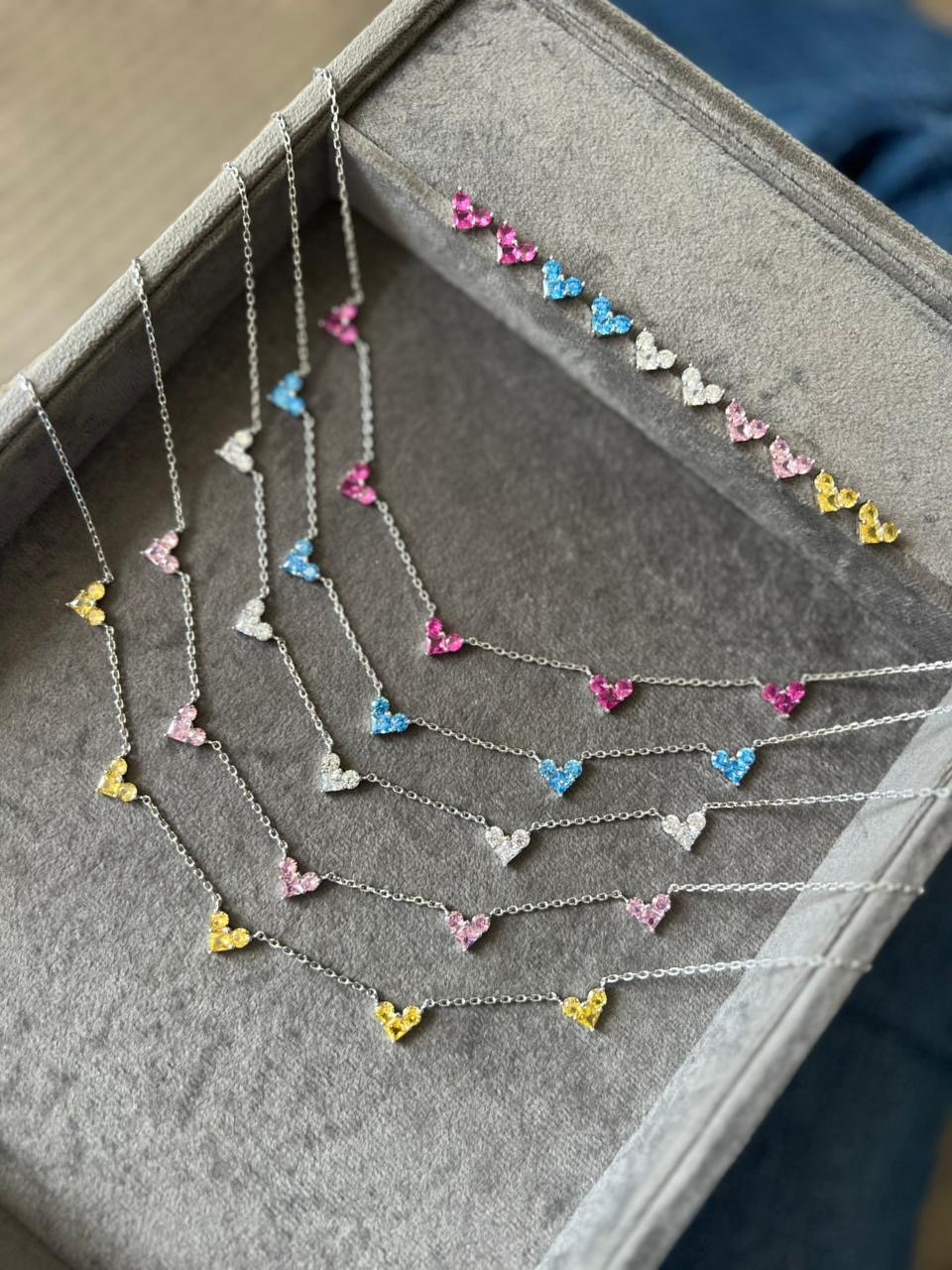 Conjunto Shapes com Zircônia em Banho de Ródio Branco