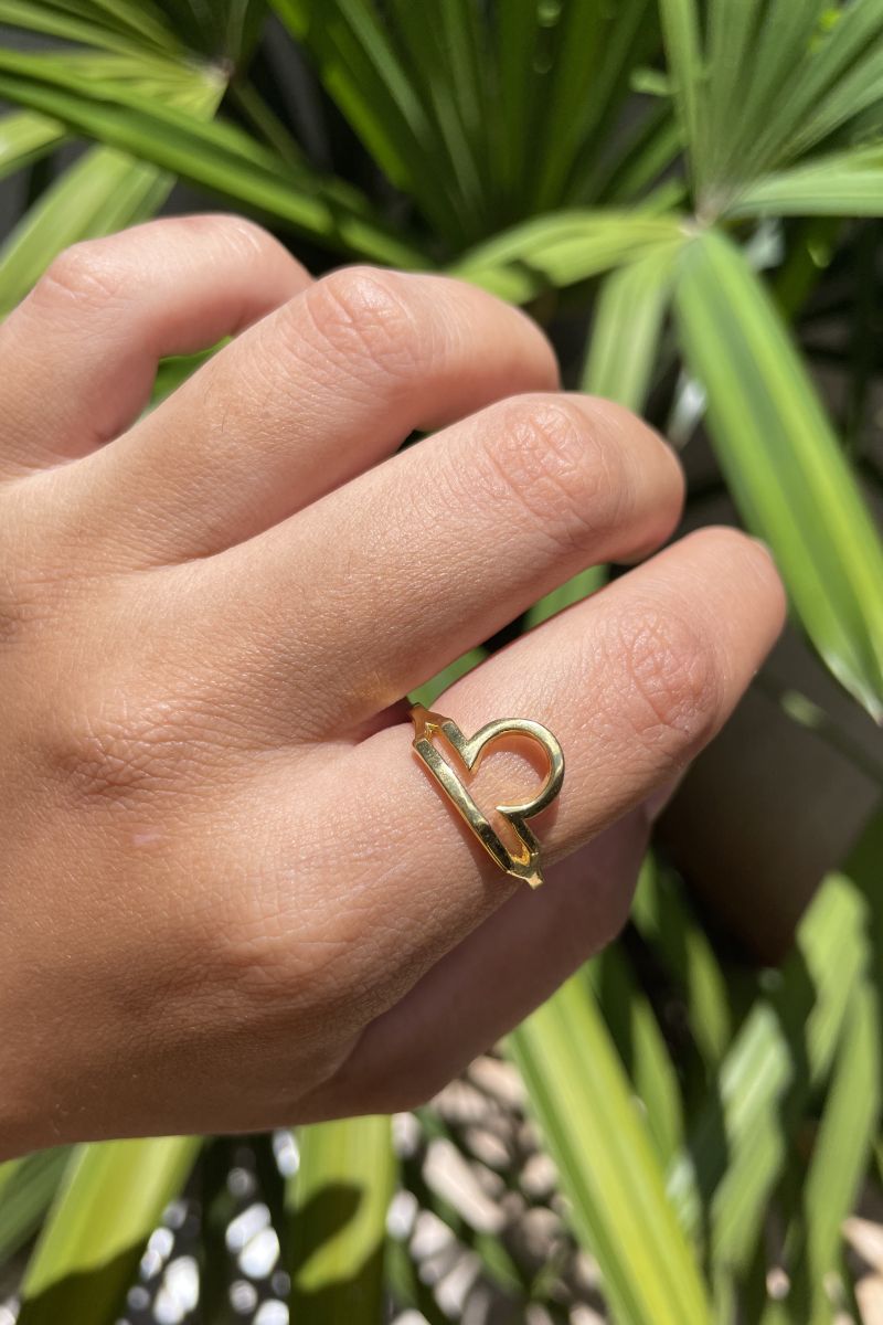 Anel Signo Libra em Banho de Ouro