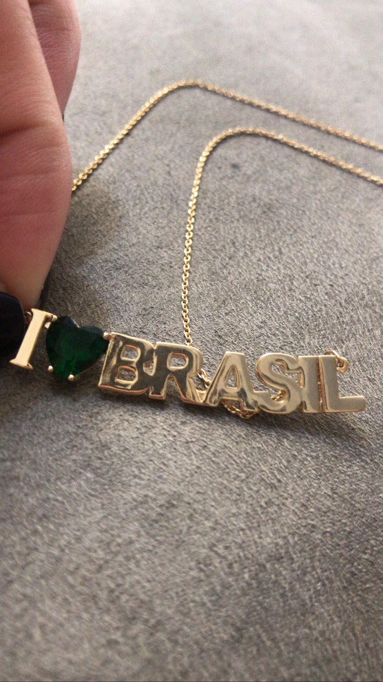 Colar Brasil com Zircônia Verde Esmeralda em Banho de Ouro