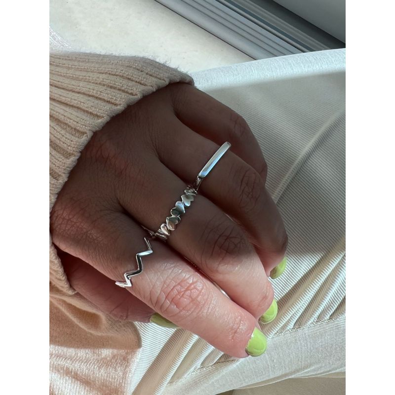 Anel Zig Zag inspired em Banho de Prata