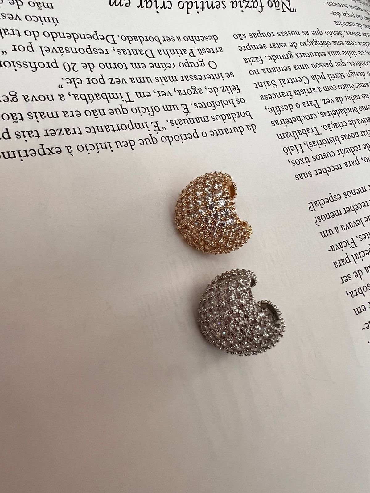Piercing Fake com Zircônia Cristal em Banho de Ouro