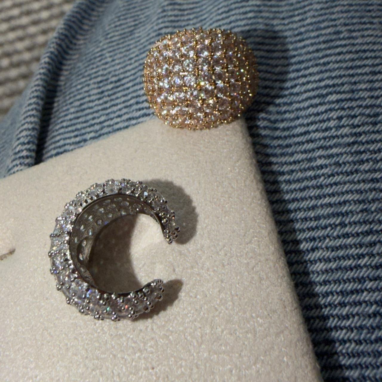 Piercing Fake com Zircônia Cristal em Banho de Ouro