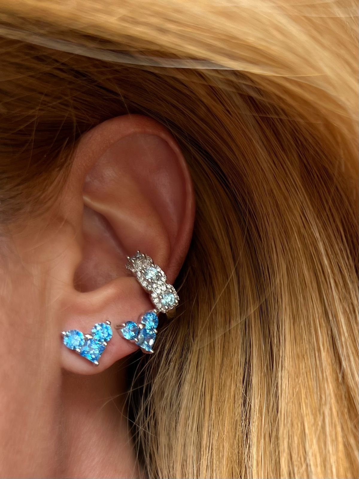 Piercing Fake com Zircônia em Banho de Ródio Branco
