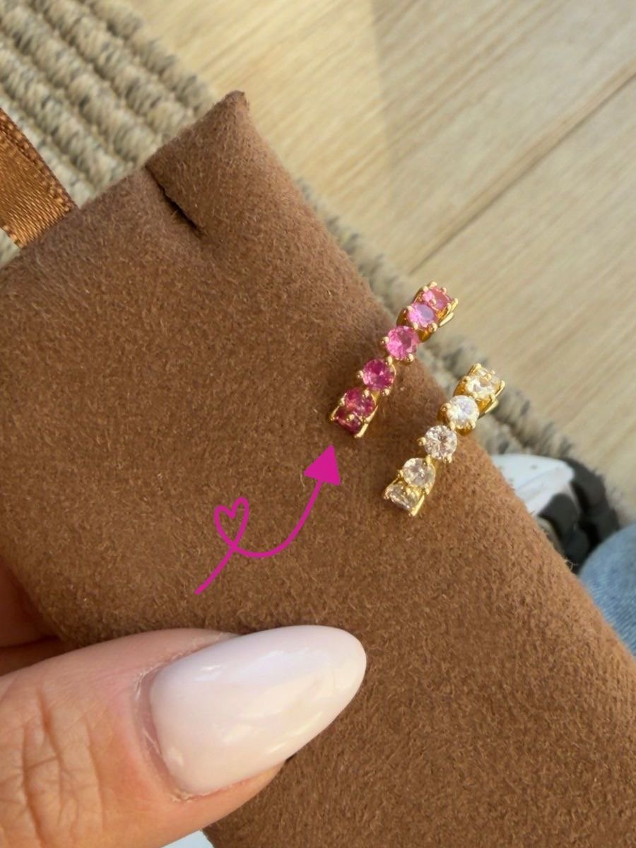 Piercing Fake com Zircônia Pink 3mm em Banho de Ouro