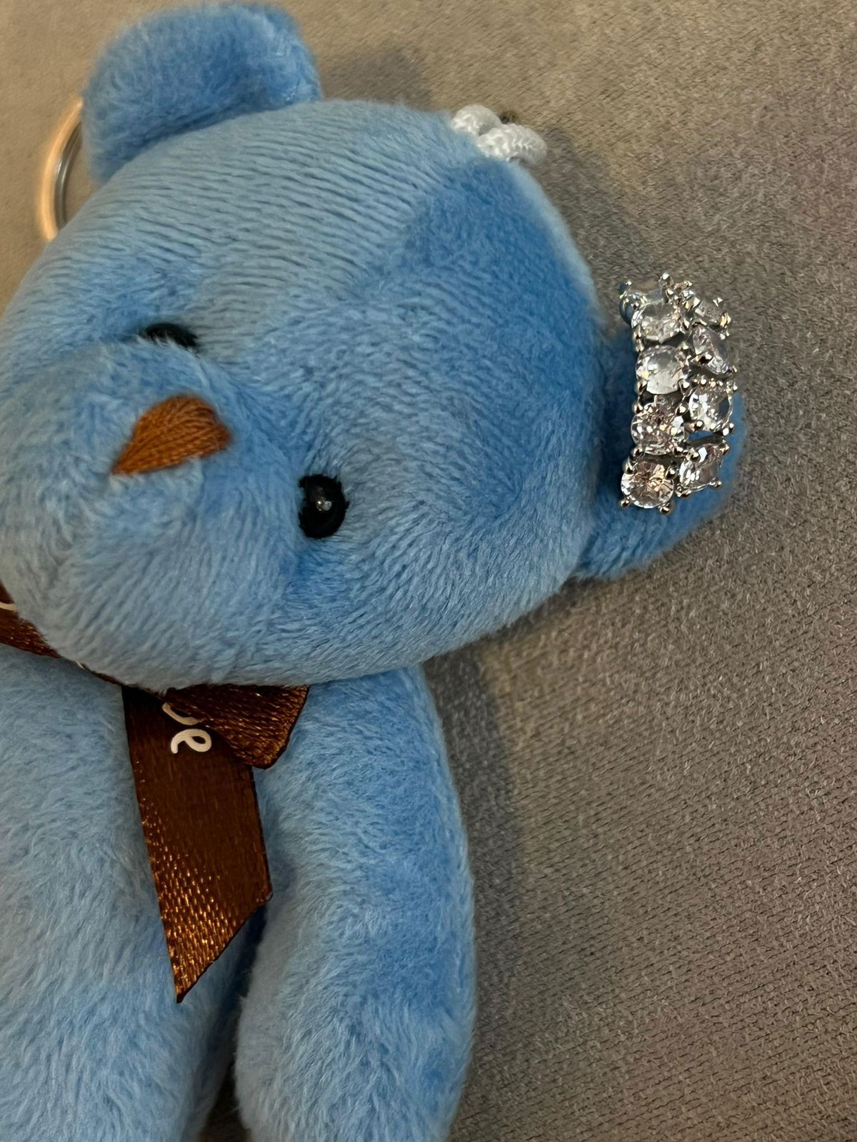 Piercing Fake Duplo com Zircônia Cristal em Banho de Ródio Branco