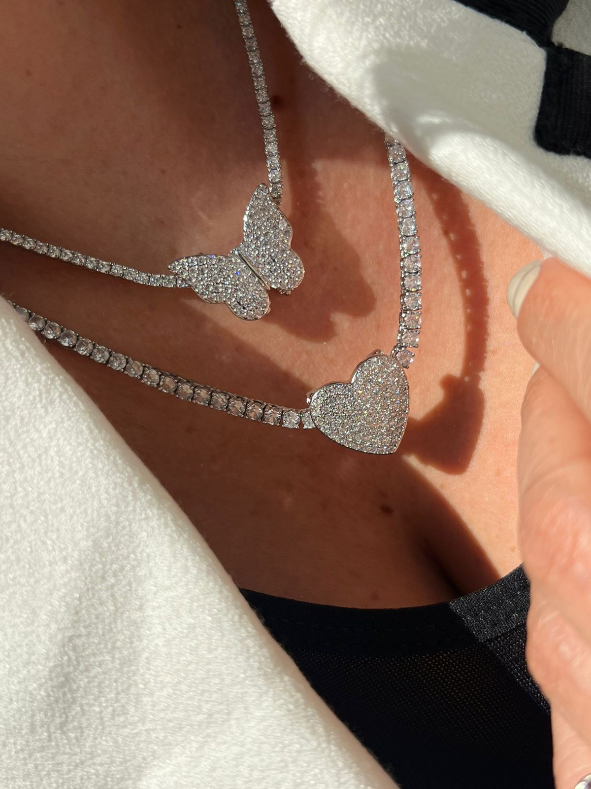 Pingente Borboleta com Zircônia (Para Pulseira e Riviera ) em Banho de Ródio Branco