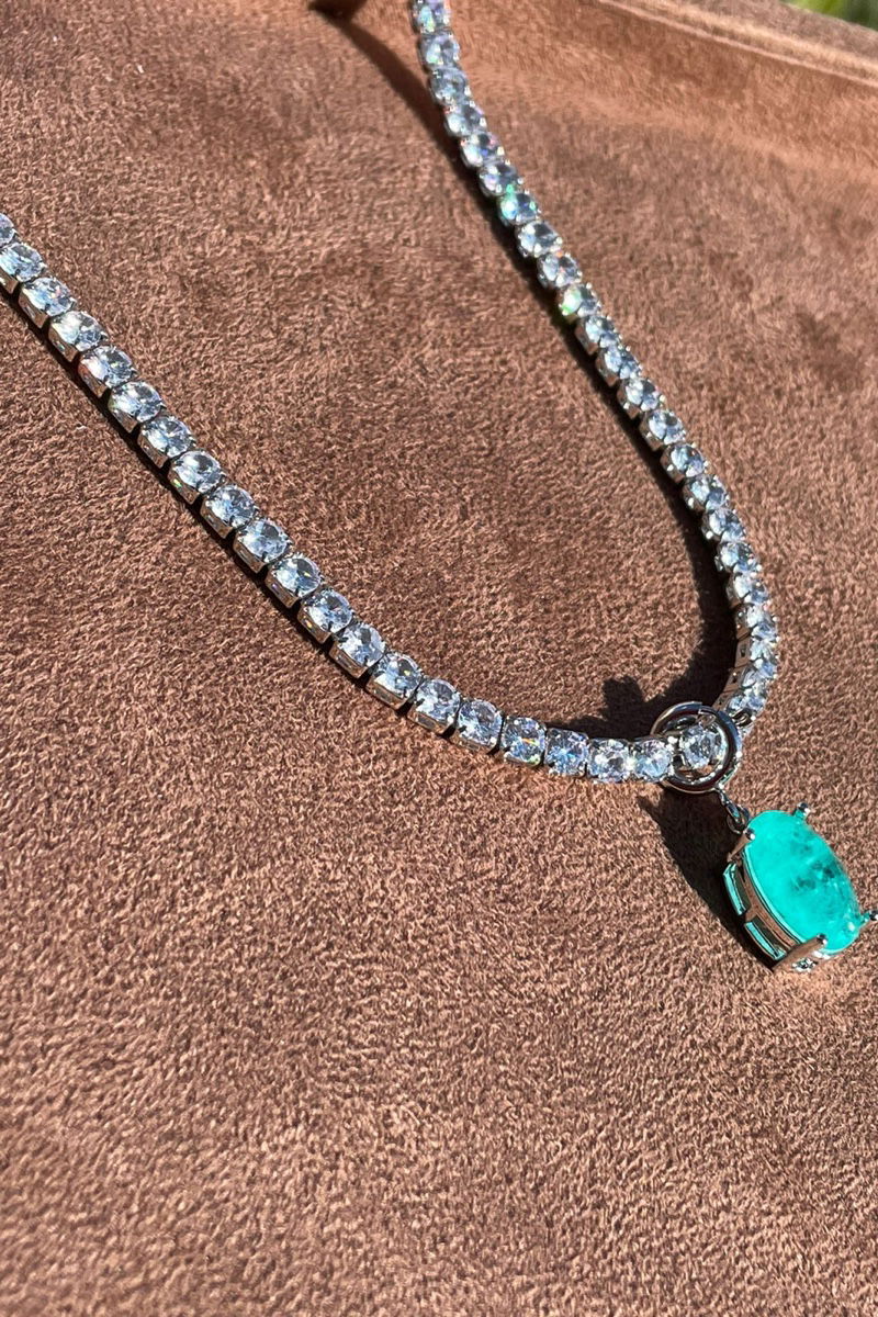 Pingente Oval Fusion Esmeralda Colombiana