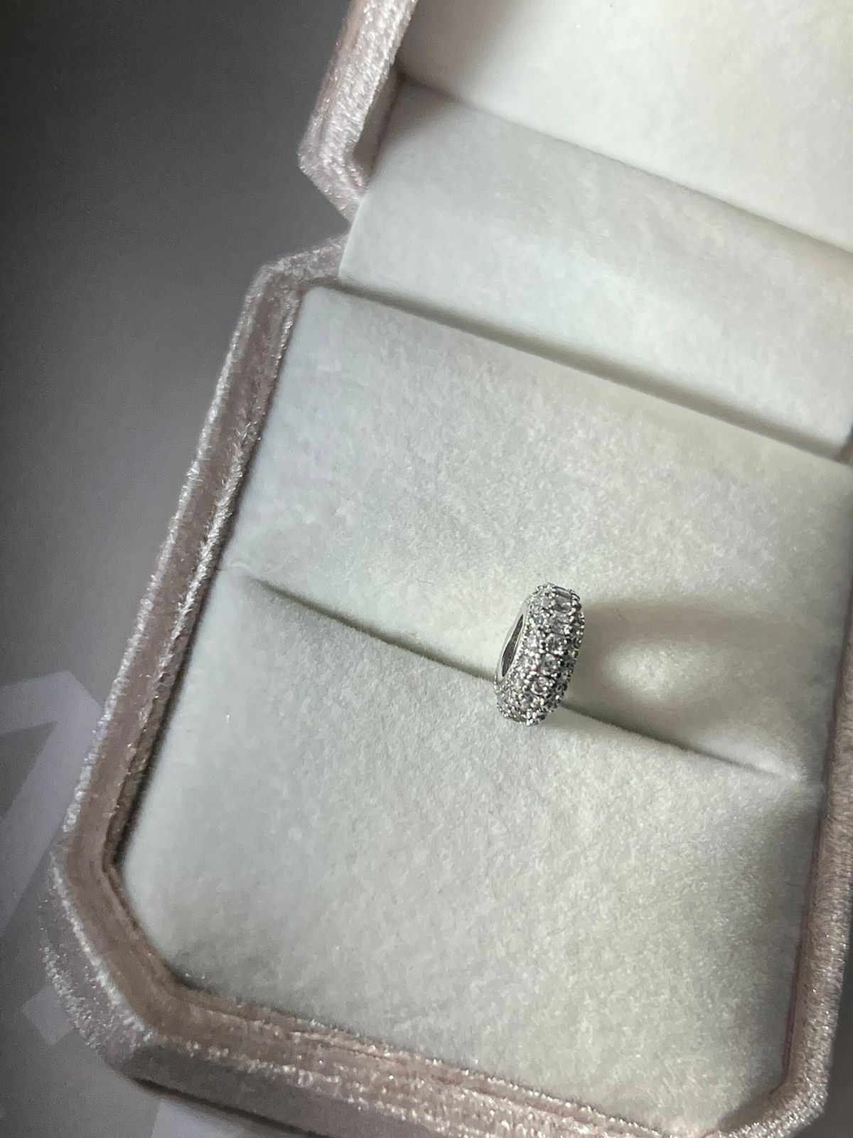 Pingente Separador / P Riviera com Zircônia Cristal em Banho de Ródio Branco