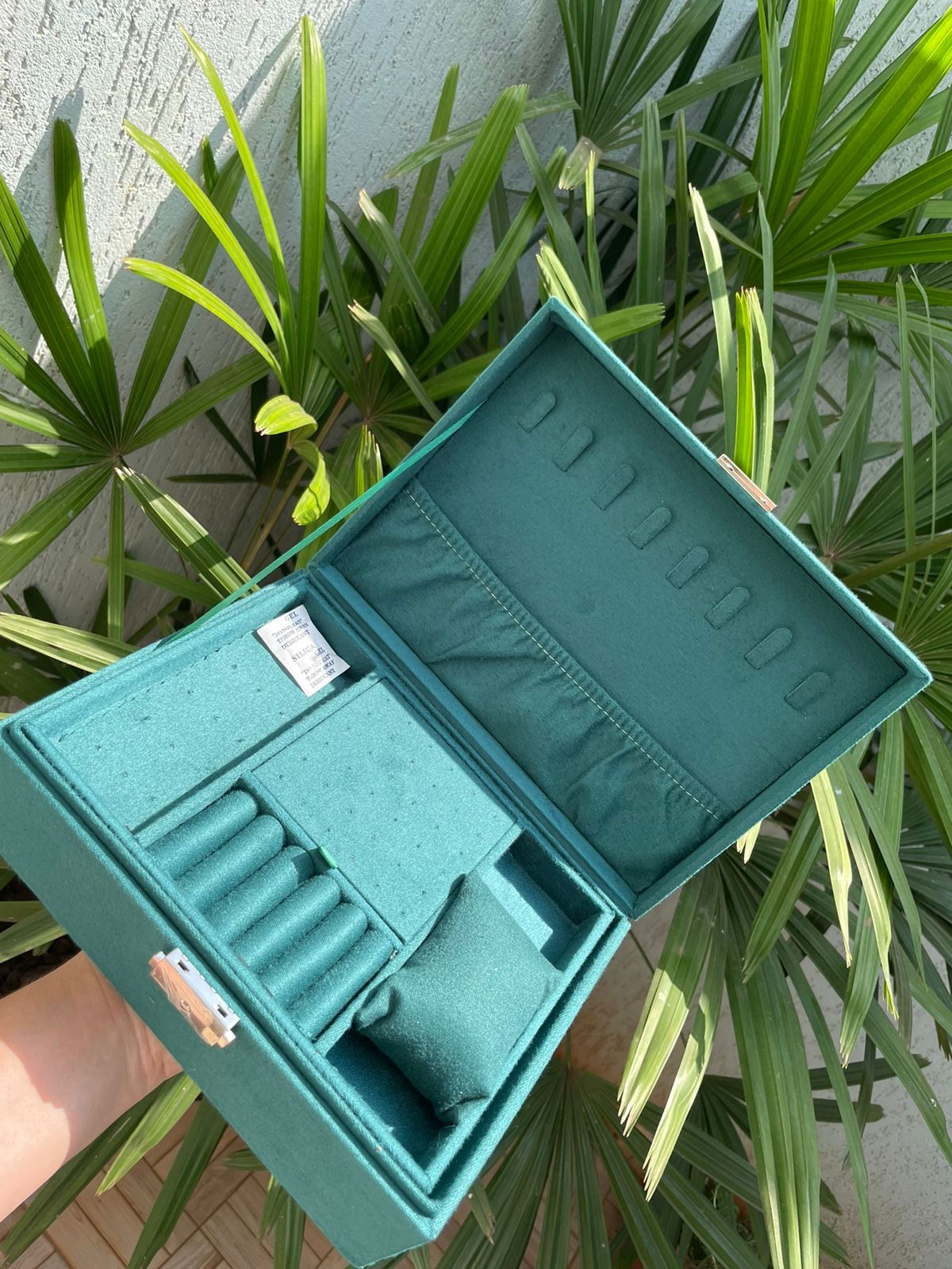 Maleta DuplaVeludo Verde Escuro