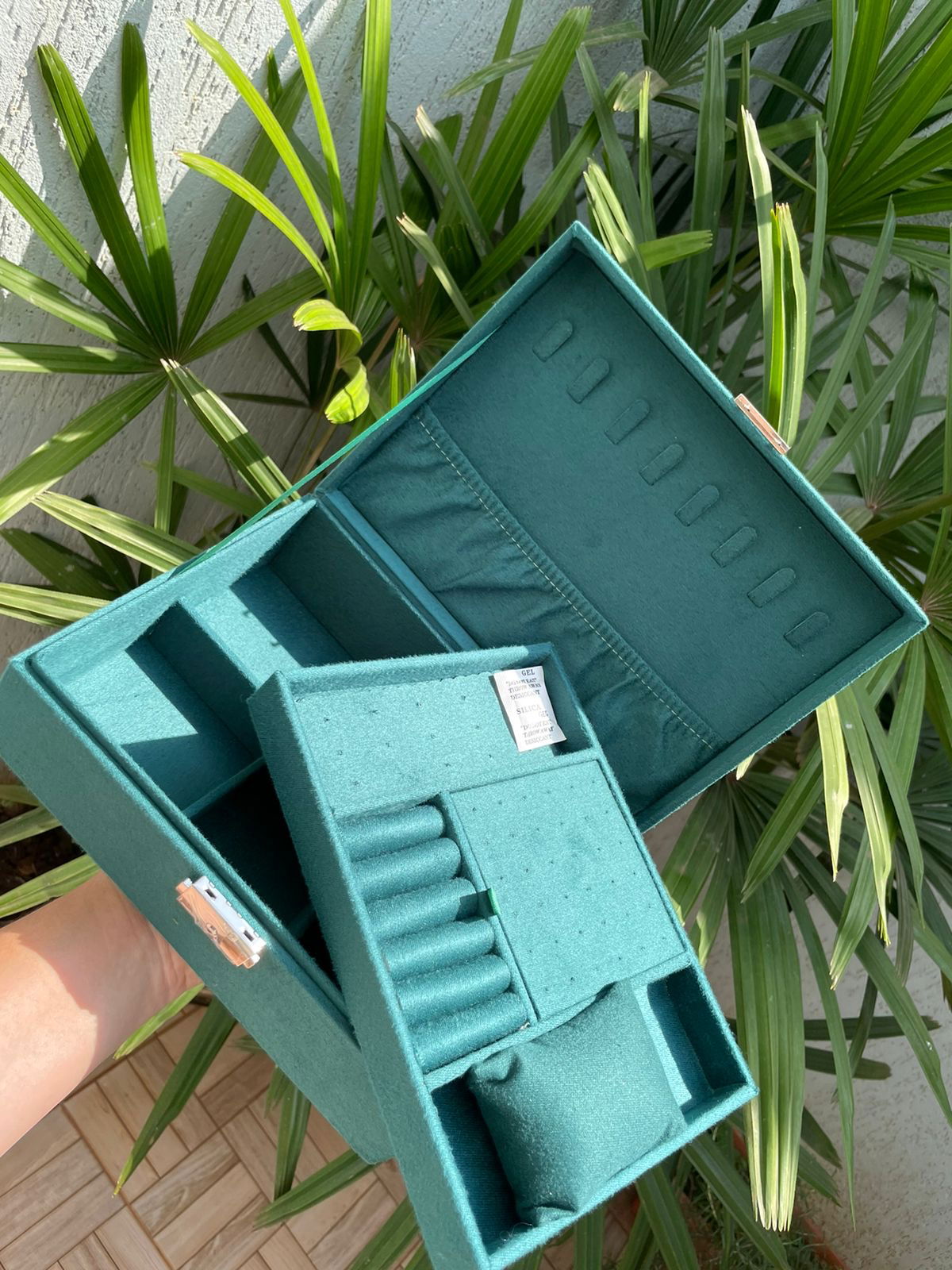 Maleta DuplaVeludo Verde Escuro