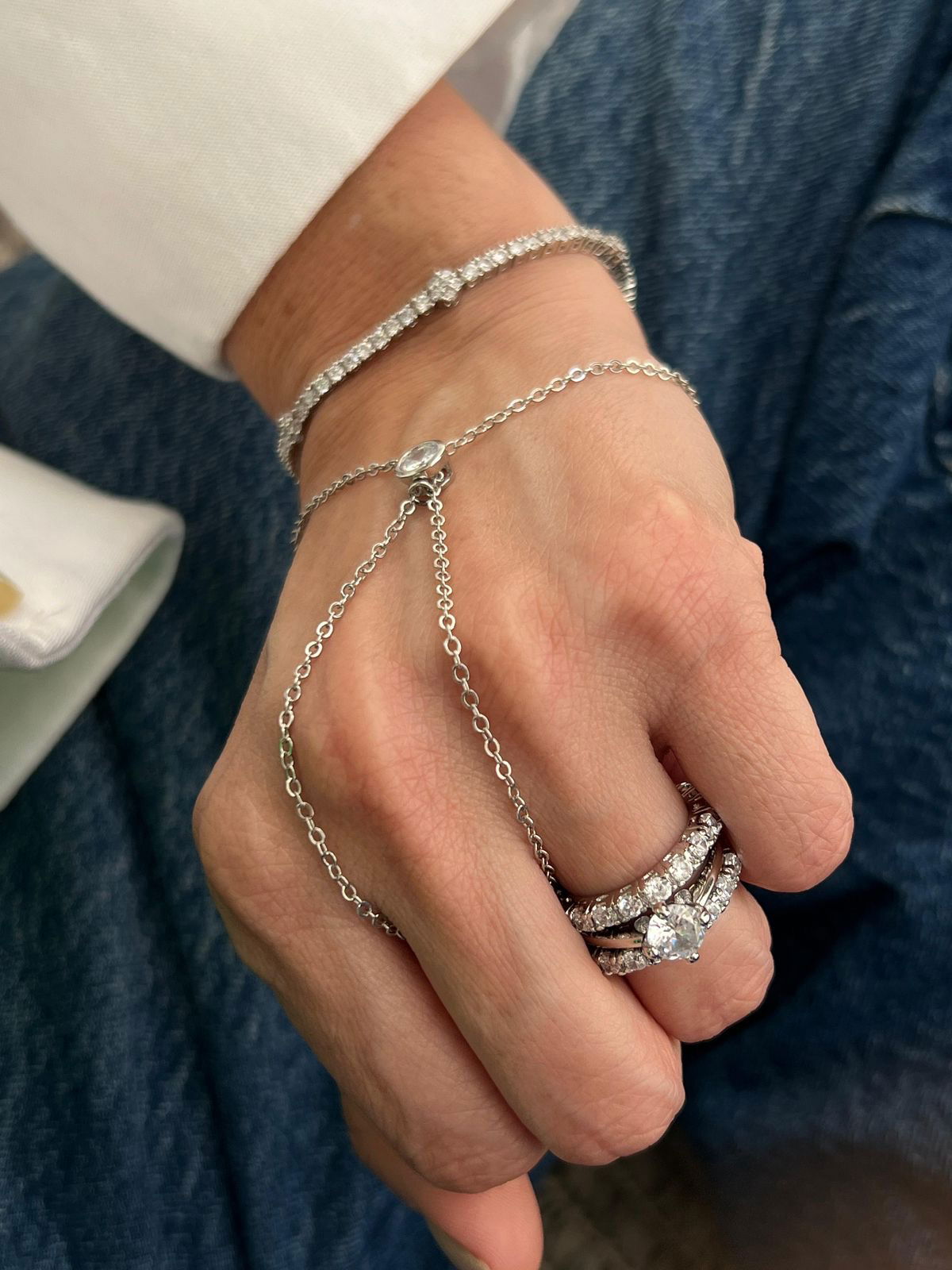 Pulseira Jade com Zircônia Cristal em Banho de Ródio Branco