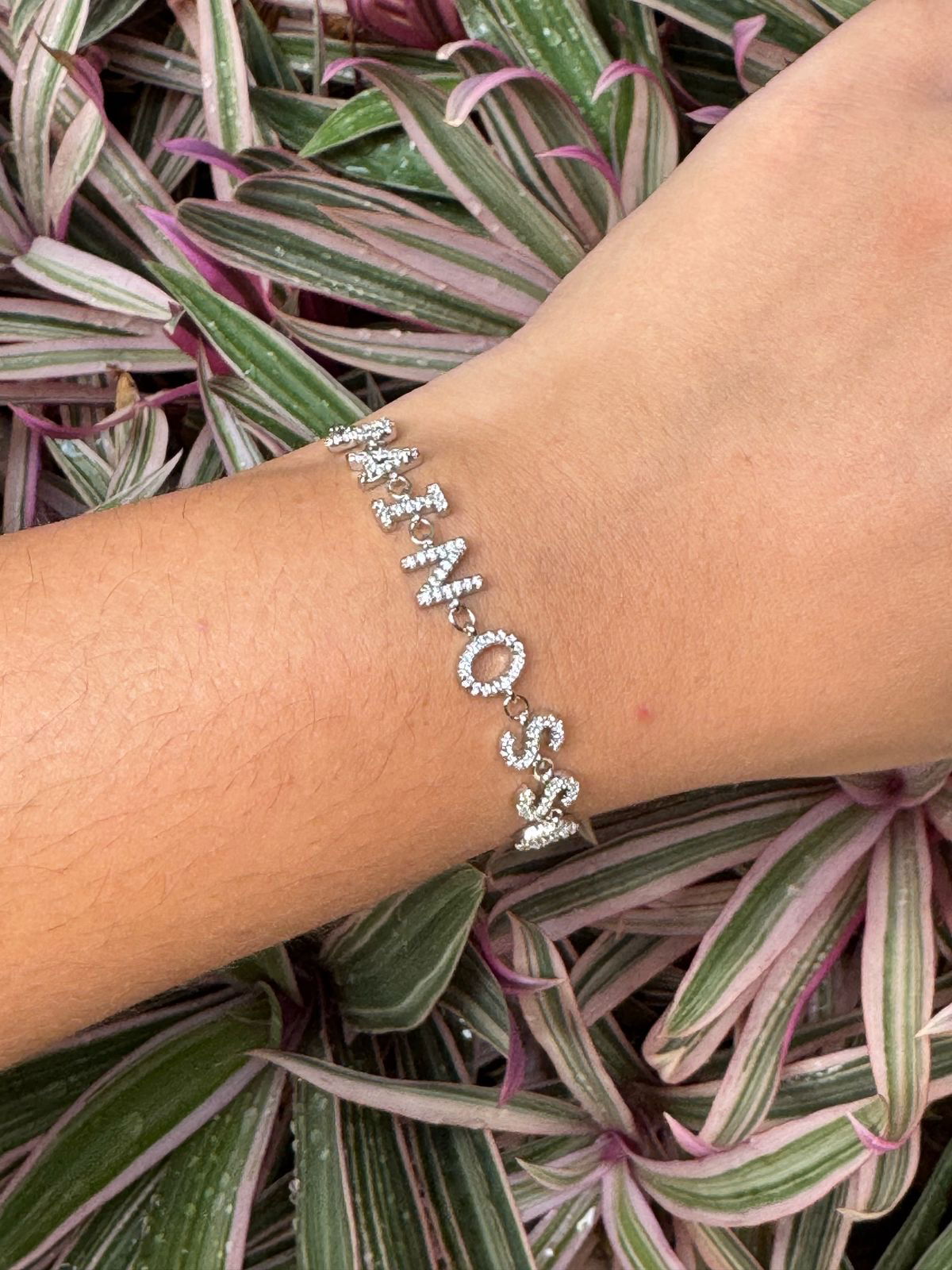 Pulseira Pai Nosso em Banho de Ródio Branco