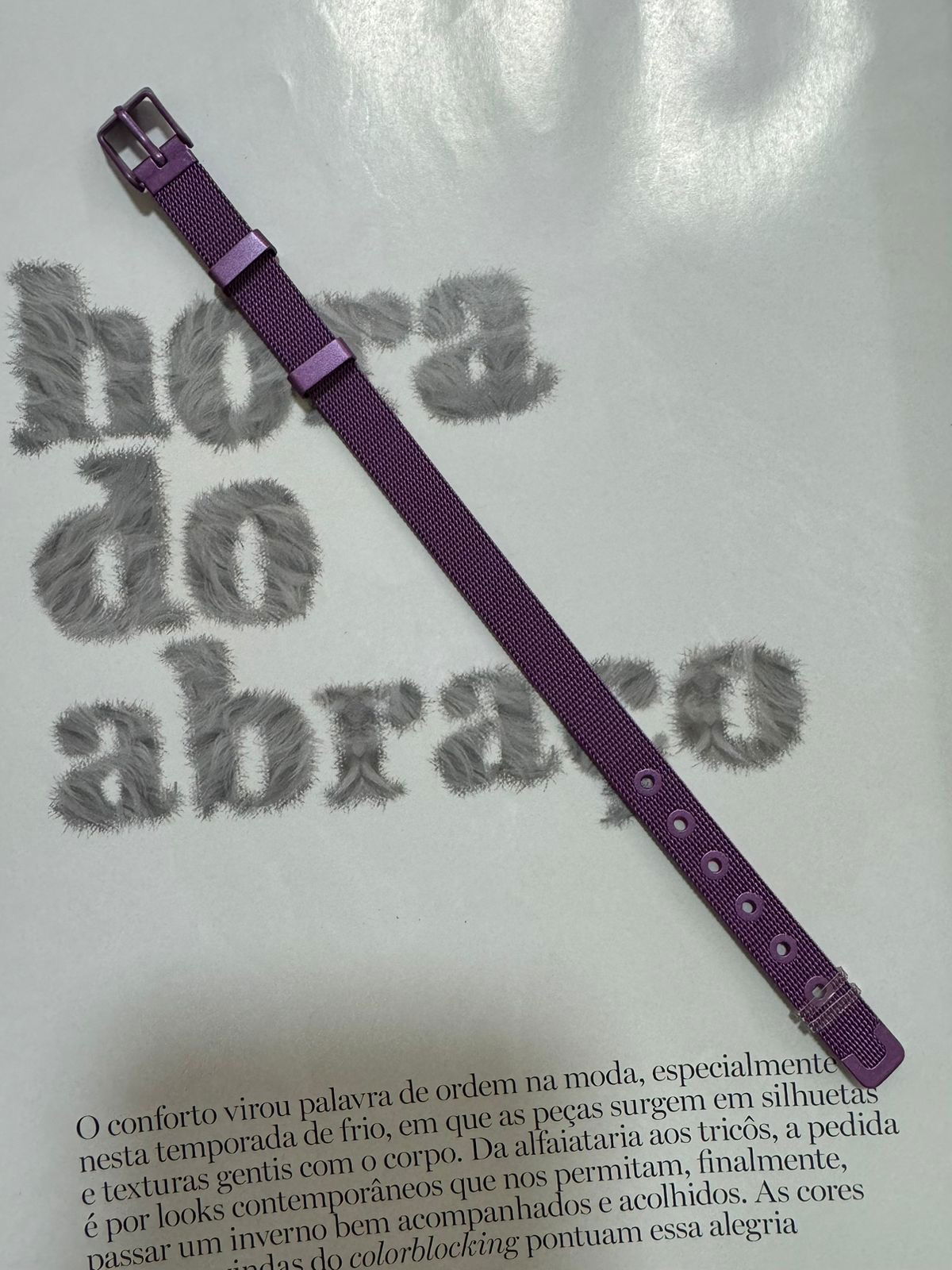 Pulseira Relógio de Inox Roxo (Para colocar Pingentes)