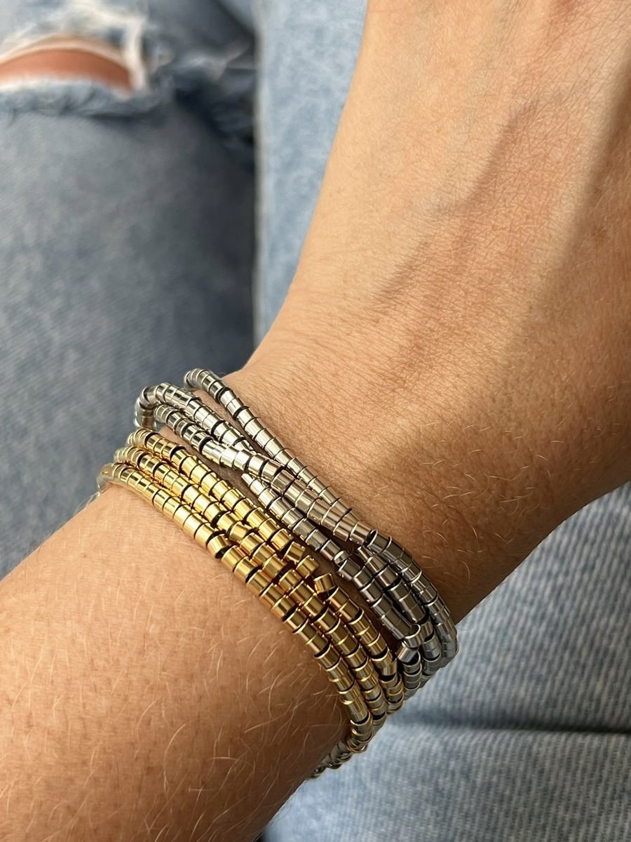 Pulseira Tripla Canutilho Redondo em Banho de Ouro