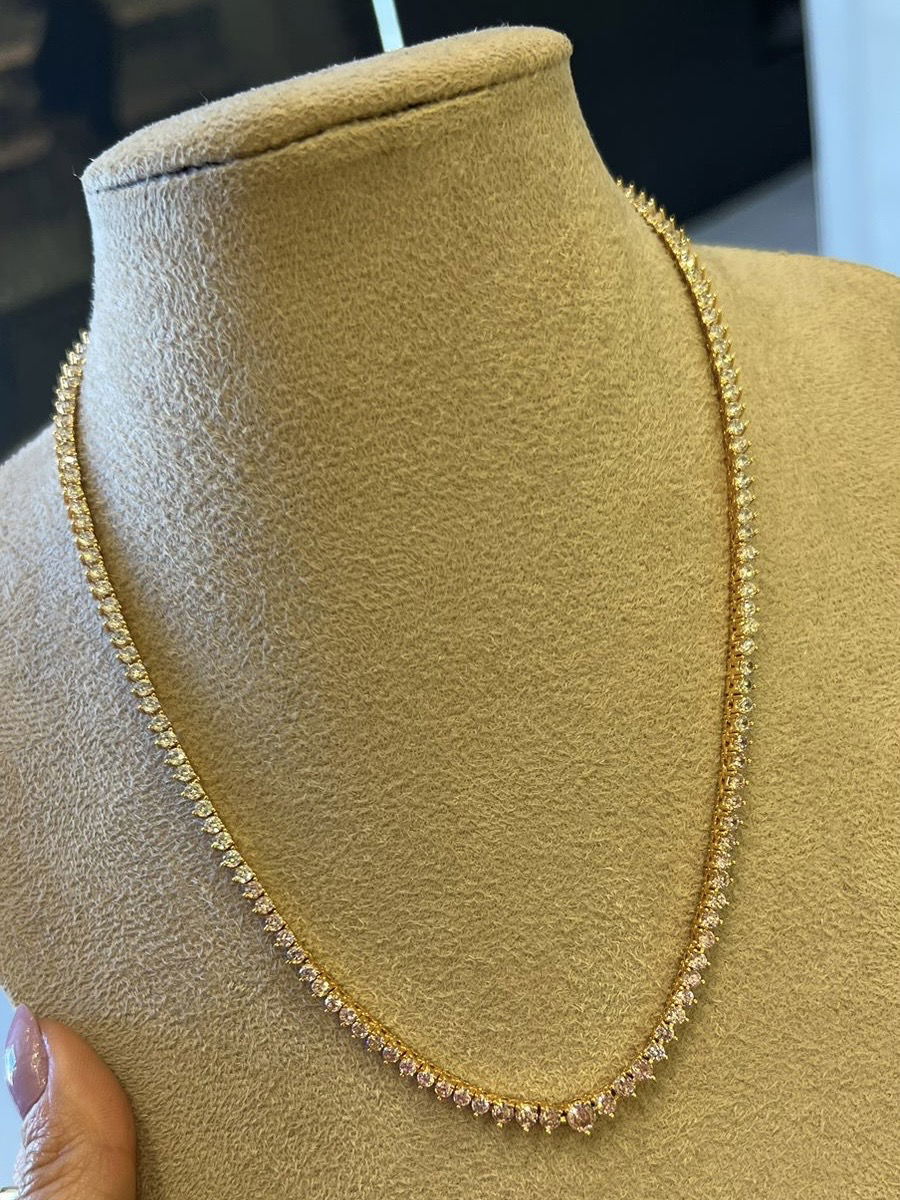 Riviera com Zircônia Cristal/Rosa (Fecho Joia) em Banho de Ródio Branco