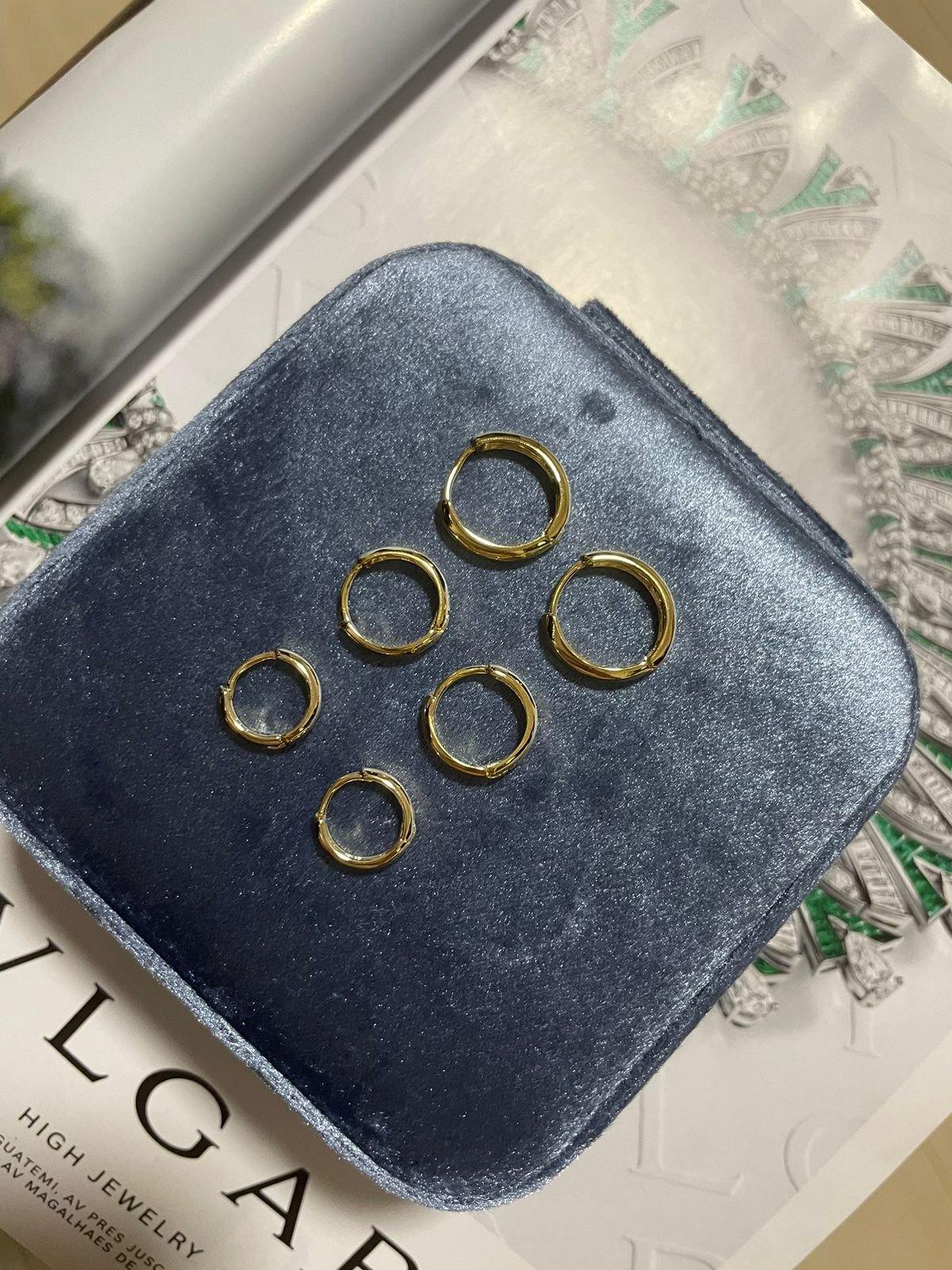 Trio de Argolinha Lisa (Clik) em Banho de Ouro